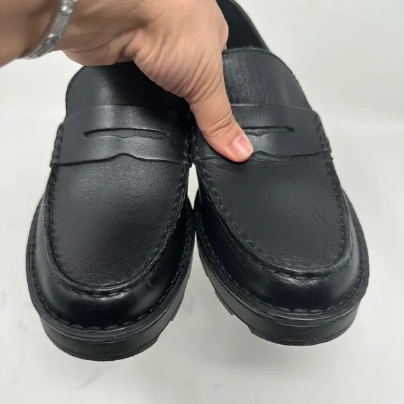 New Born - Carrera Leather Lug Sole Platform Penny Loafers size 9.5M - Picture 9 of 15